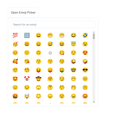 Emoji Picker with lazy loading, virtualization, and search. Why? Because I had 20 hours to kill researching unicode standards. 